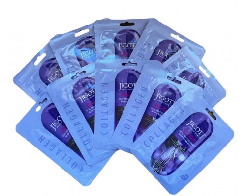 Set 10 pz. maschera-ampoule al vero collagene Jigott