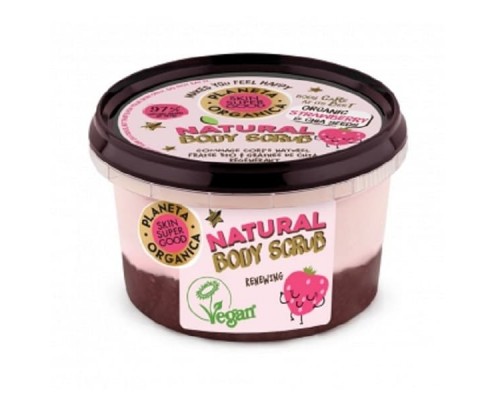 Scrub corpo naturale alla fragola organica e semi chia skin super good 
