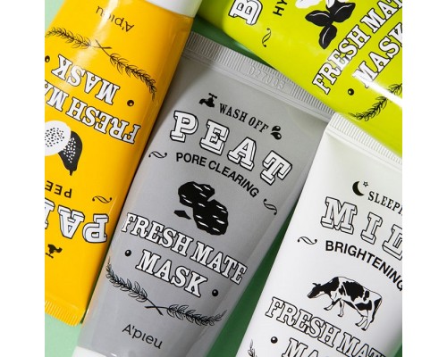 Maschera a risciacquo purificante i pori alla torba Fresh Mate A'pieu