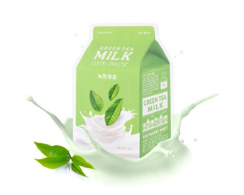 Maschera monouso al tè verde e latte A’pieu