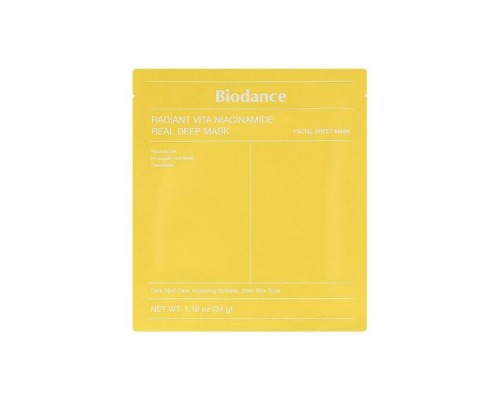 Maschera notte idrogel illuminante alla niacinamide Real Deep BioDance