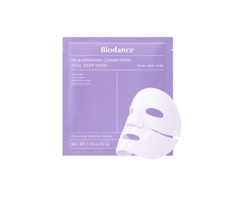 Maschera notte idrogel ringiovanente al caviale e PDRN Real Deep BioDance