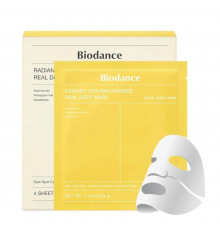 Set 4 maschere notte idrogel illuminanti alla niacinamide Real Deep BioDance