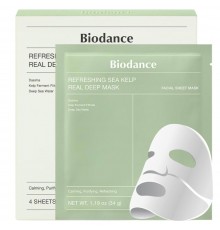 Set 4 maschere notte idrogel rinfrescanti all'alga marina Real Deep BioDance