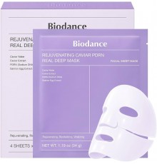 Set 4 maschere notte idrogel riongiovanenti al caviale e PDRN Real Deep BioDance