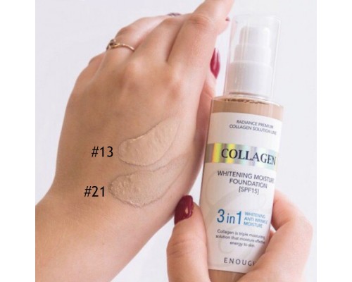 Crema viso fondotinta idratante illuminante al collagene No.21 SPF15 Enough