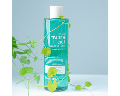 Toner rilassante alla centella asiatica e tea tree vegano FarmStay
