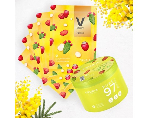 Set gel e 5 maschere viso monouso al cactus Frudia