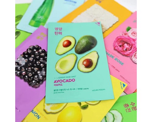 Maschera viso in tessuto all'avocado Pure Essence Holika Holika
