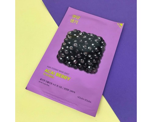 Maschera viso in tessuto alle bacche di acai Pure Essence Holika Holika
