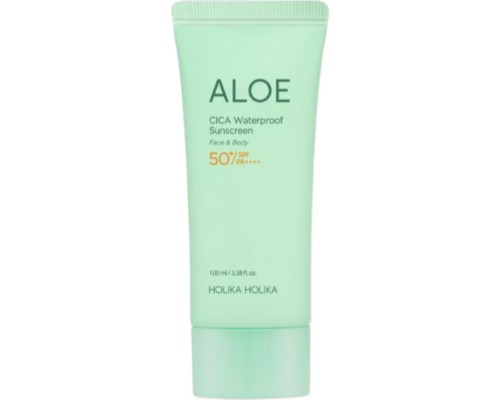 Protezione solare waterproof all'aloe e centella asiatica SPF50+ PA++++ Holika Holika