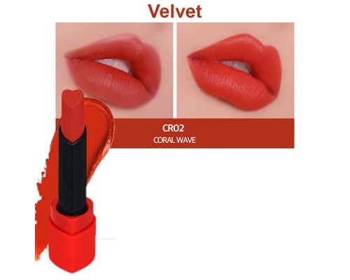 Rossetto vellutato Onda di Corallo CR02 Heart Crush Holika Holika