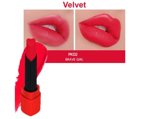 Rossetto vellutato Ragazza Coraggiosa PKO2 Heart Crush Holika Holika 