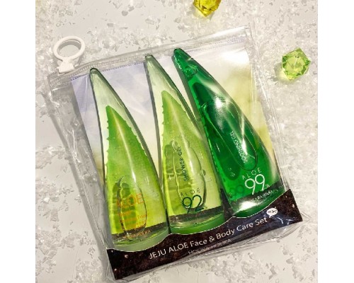 Set mini per la cura del viso e del corpo all'aloe di Jeju Holika Holika
