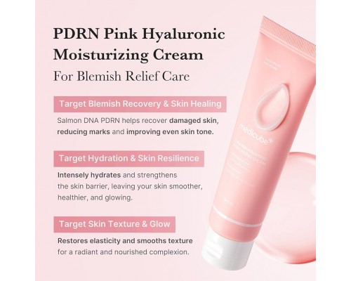 Crema idratante rosa all'acido ialuronico e PDRN MediCube