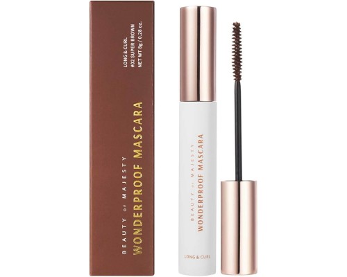 Mascara marrone per ciglia lunghe & curve Wonderproof Mascara Long & Curl №02 Super Brown B.O.M.