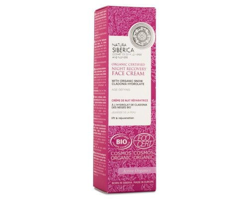 Crema viso notte antiage e riparatrice certificata organica Natura Siberica
