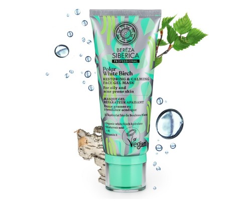Maschera in gel per il viso calmante e ristrutturante Polar White Birch Bereza Siberica