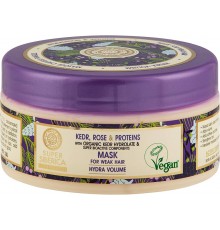 Maschera per capelli deboli con pino, rosa e proteine Super Siberica