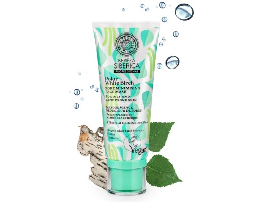 Maschera viso minimizzante pori Polar White Birch Bereza Siberica