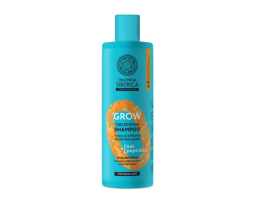 Shampoo anticaduta all'olivello spinoso per capelli deboli Oblepikha Siberica