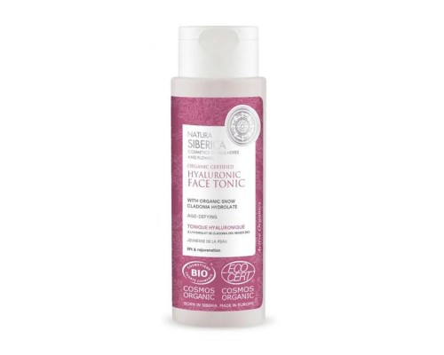 Toner viso antiage all'acido ialuronico certificato organico Natura Siberica