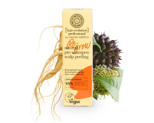 Peeling per cuoio capelluto pre-shampoo naturale Re-Grow per rinforzare e stimolare la crescita Hair Evolution Natura Siberica