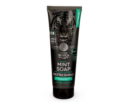 Sapone nero alla menta per corpo e capelli solo per uomini Natura Siberica