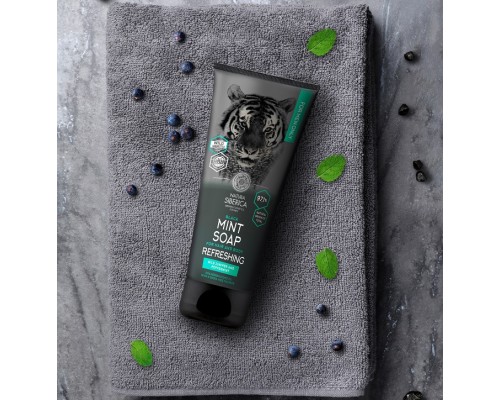 Sapone nero alla menta per corpo e capelli solo per uomini Natura Siberica