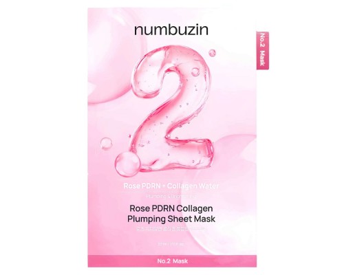 Maschera rimpolpante monouso in tessuto al collagene e PDRN rosa No.2 Numbuzin