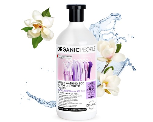 Gel ecologico per bucato per i capi colorati Magnolia biologica e sale marino Organic People