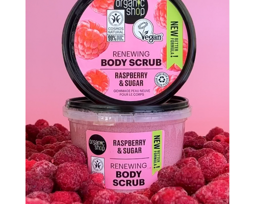 Scrub corpo con lampone per rinnovo della pelle Organic Shop