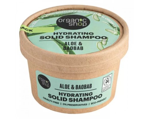 Shampoo solido idratante all'Aloe & Baobab Organic Shop
