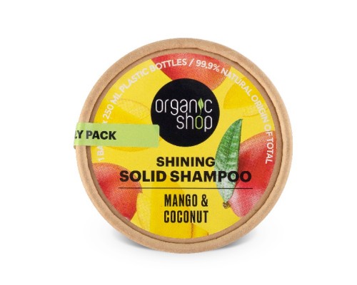 Shampoo solido per la lucentezza dei capelli Mango & Cocco Organic Shop