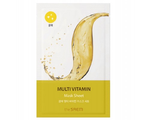 Maschera in tessuto multivitaminica per luminosità della pelle Soluzione Bio The Saem