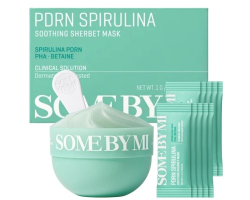 Maschera lenitiva a spirulina PDRN con texture da sorbetto 10 pezzi Some By Mi 