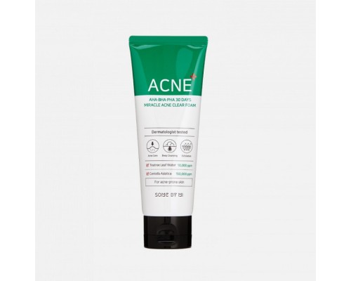 Schiuma detergente per la pelle acneica agli acidi AHA BHA PHA 30 Days Miracle Some By Mi