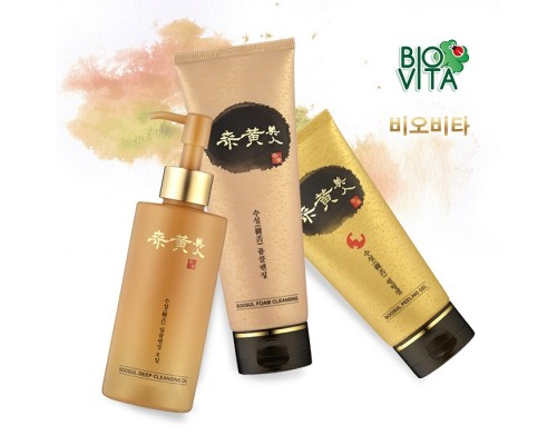 Set olio detergente, gel esfoliante e detergente viso Soosul