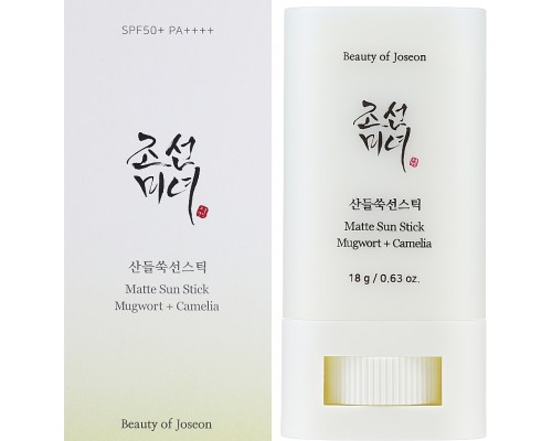 Матирующий солнцезащитный стик с полынью и камелией SPF50+ PA++++ Beauty of Joseon