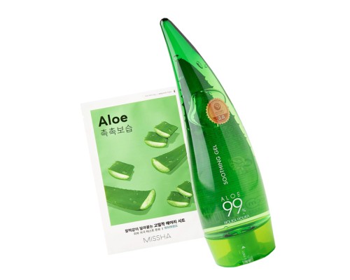 Set aloe: maschera monouso e gel