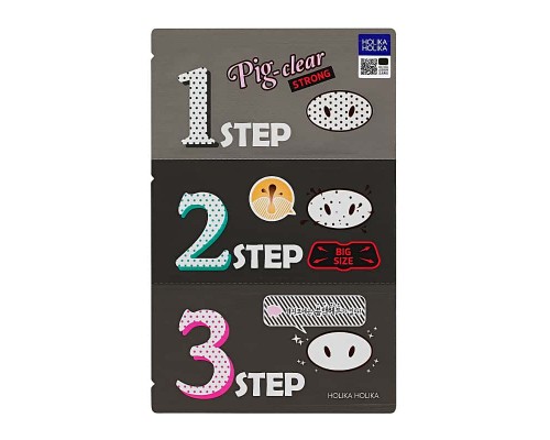 Kit a 3 passi per punti neri Pig-Clear forte Holika Holika