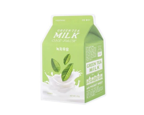 Maschera monouso al tè verde e latte A’pieu