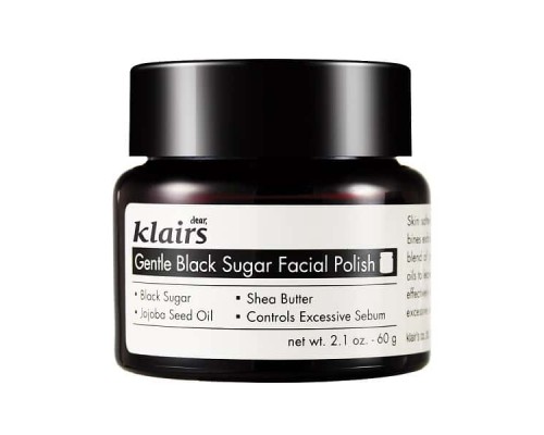 Polish viso delicato allo zucchero di canna Gentle Black Klairs