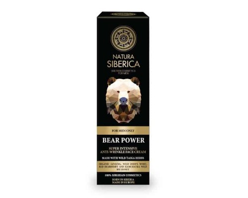 Crema viso anti-rughe super intensiva Potere d'Orso solo per uomini Natura Siberica