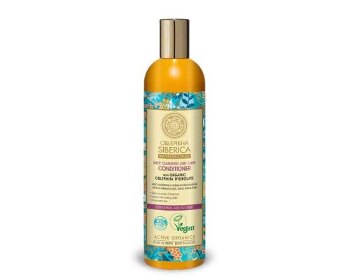 Balsamo cura e pulizia profonda con idrolato di olivello organico per capelli normali e grassi Oblepikha Siberica