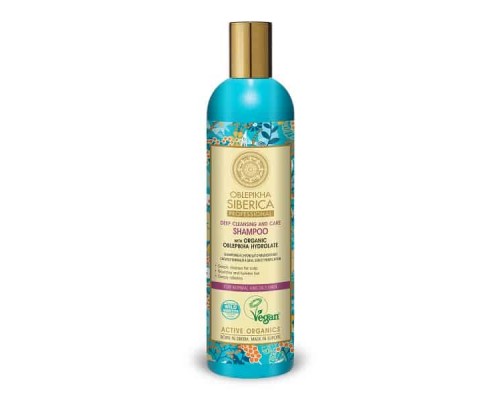 Shampoo pulizia profonda e cura con idrolato di olivello spinoso organico per capelli normali e grassi Oblepikha Siberica